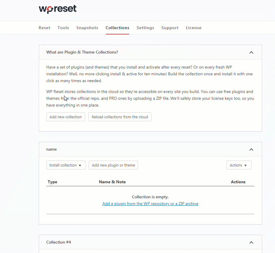 How to use WP Reset