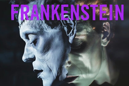 Illustration suggesting Frankenstein’s creature and the metaphor of wearing a mask to hide inner wounds